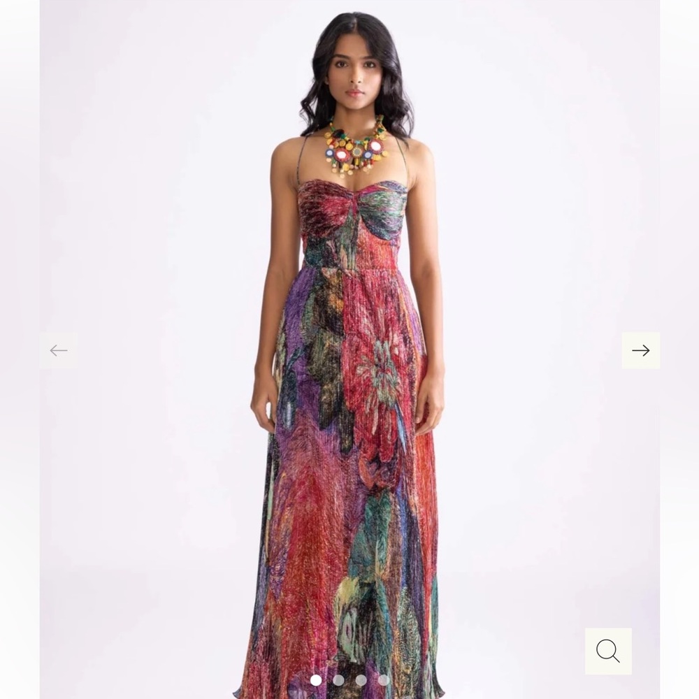 Strapless Multicolor Floral Maxi Dress
